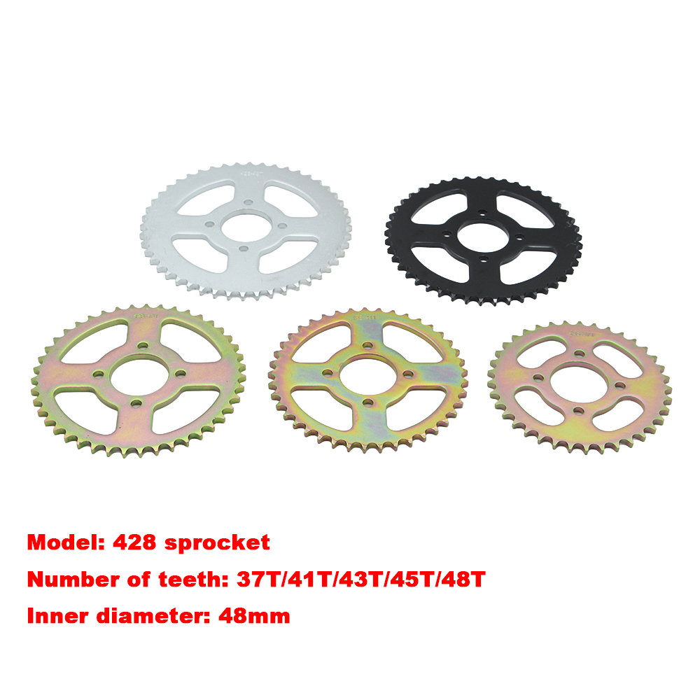 Motorcycle Gear Ratio - 428 스프로켓 37T/41T/43T/45T/48T 48mm 리어 스프로켓