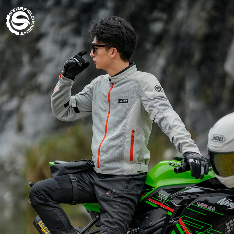 SFK 그레이-화이트 오토바이 재킷 남성용 라이딩 의류 - Motorcycle Gear White 리뷰 및 가격