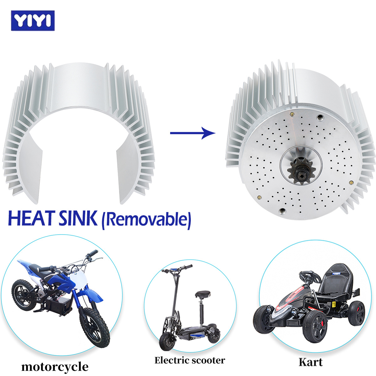 72V 3000W 모터 히트 싱크 포함 전기 브러시리스 - Motorcycle Gear Hub 리뷰 및 가격